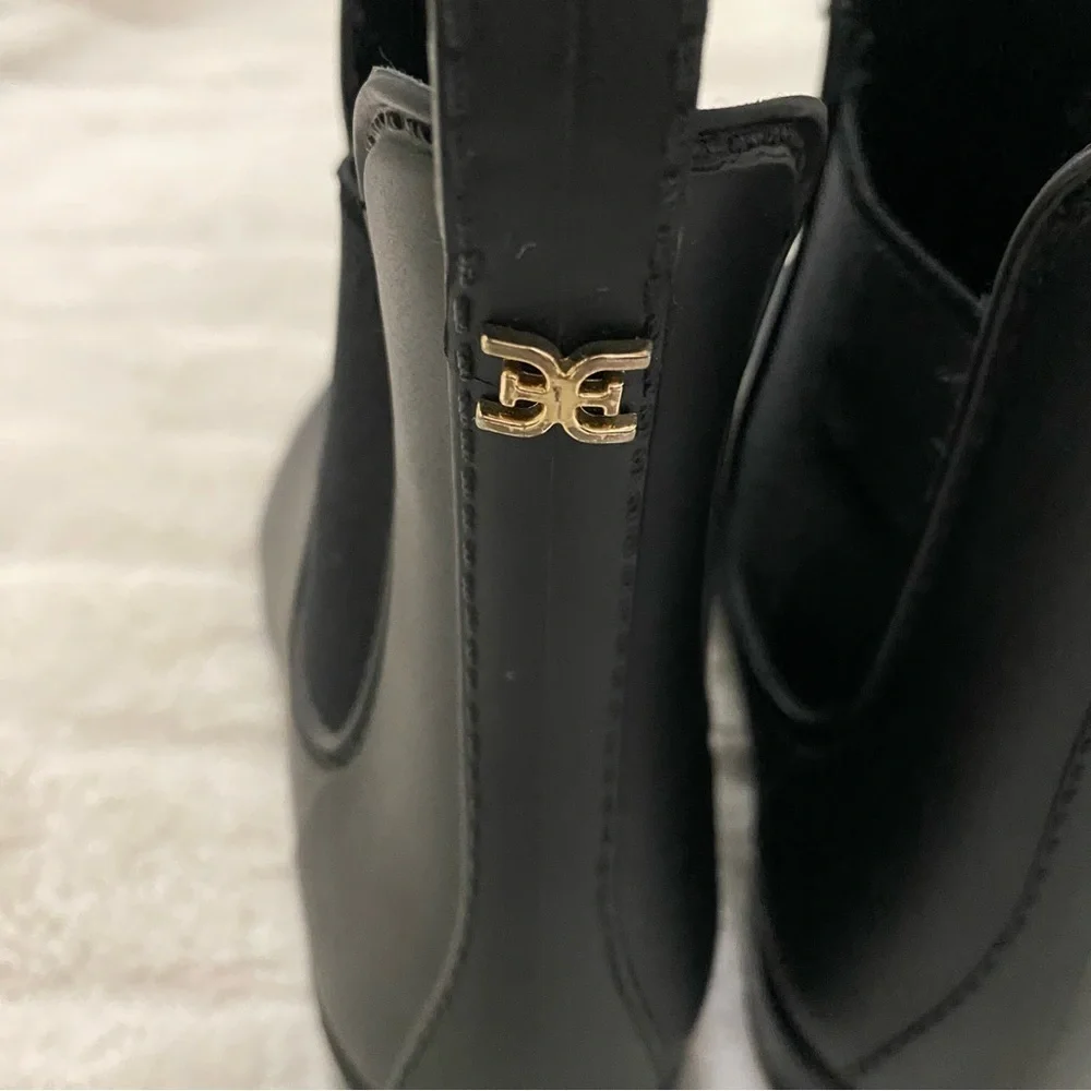 Sam Edelman Tinsley Chelsea Matte Black Women's Rain Booties Boots New Size 6